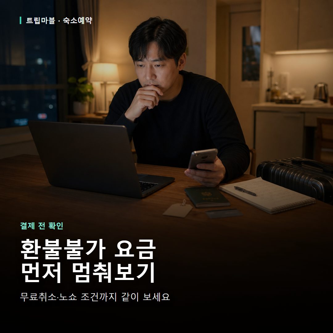 해외 호텔 예약 환불불가 확인법, 무료취소·노쇼 체크