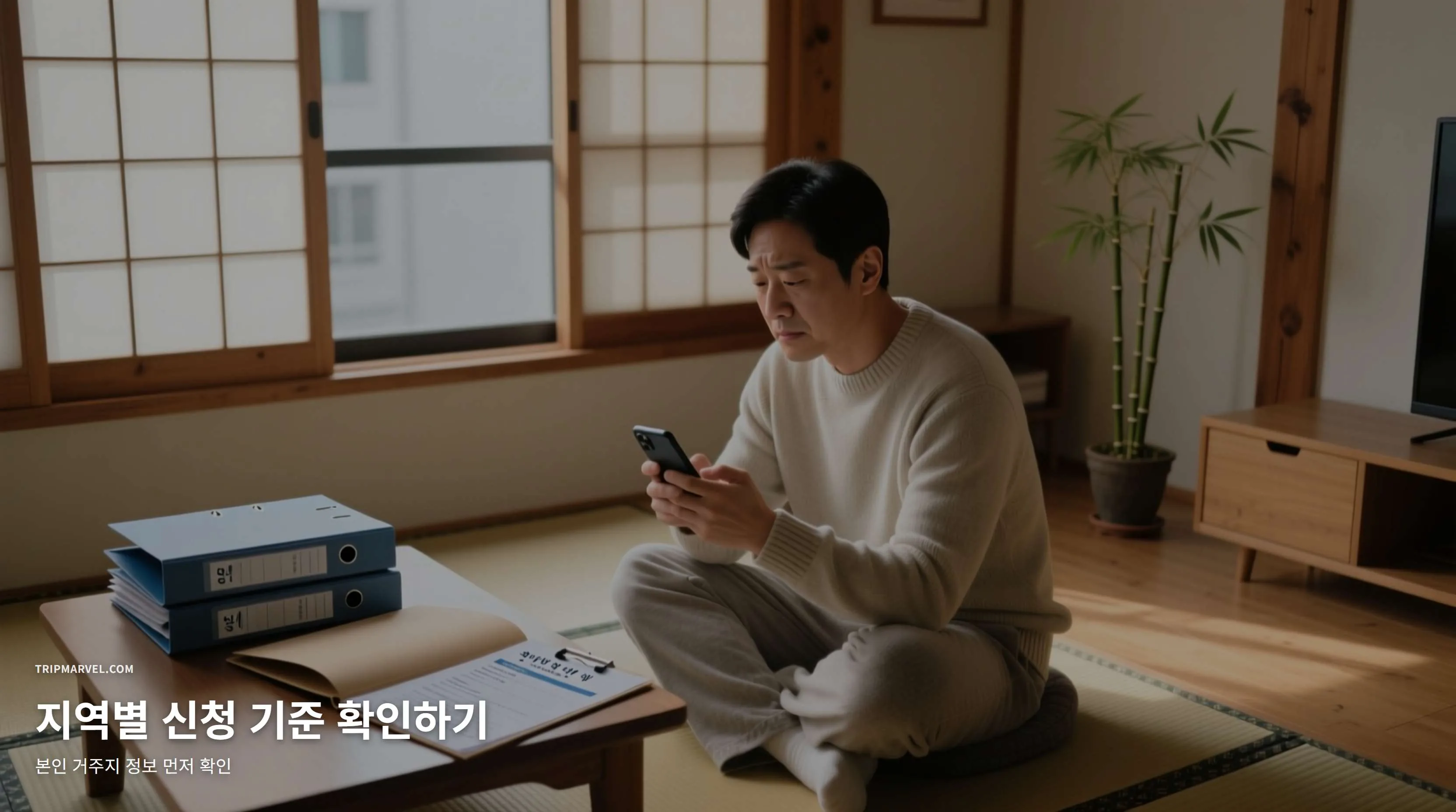 지역별 신청 기준 확인